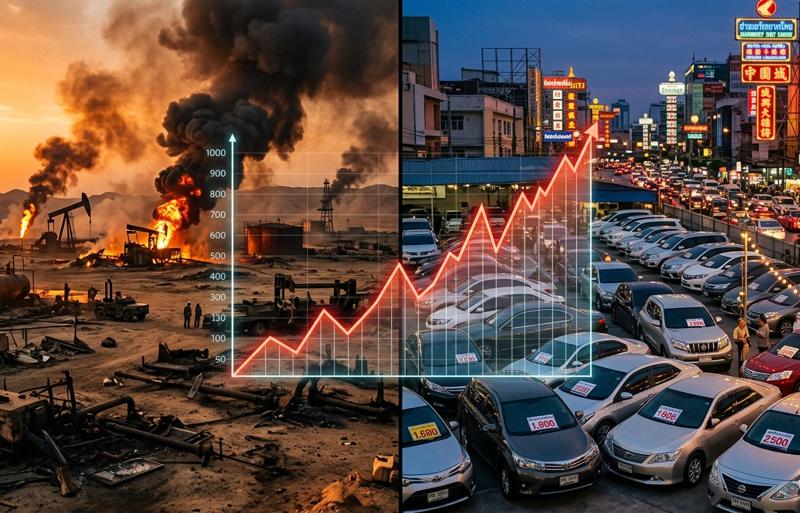 เมื่อโลกลุกเป็นไฟ น้ำมันพุ่งทะลุเพดาน ราคารถมือสองไทยจะไปทางไหน